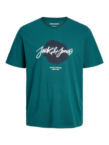 Jack & Jones Logo Rundhals T-shirt -Deep Teal - 12256774