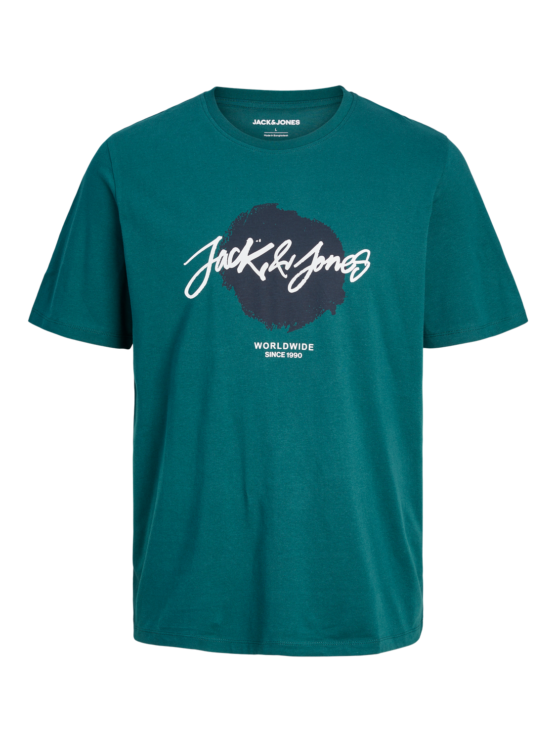 Jack & Jones Logo Ümmargune kaelus T-särk -Deep Teal - 12256774
