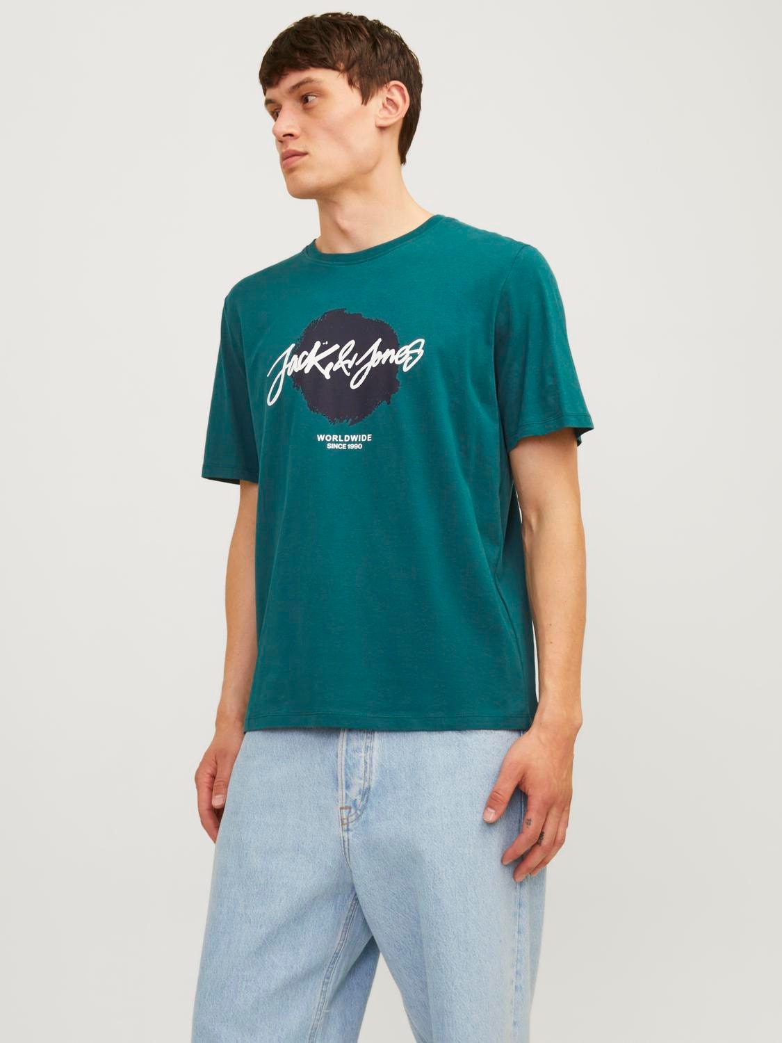 Jack & Jones Camiseta Logotipo Cuello redondo -Deep Teal - 12256774