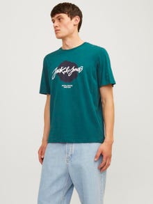 Jack & Jones Logó Környak Trikó -Deep Teal - 12256774