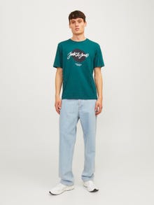 Jack & Jones Logo Crew neck T-shirt -Deep Teal - 12256774