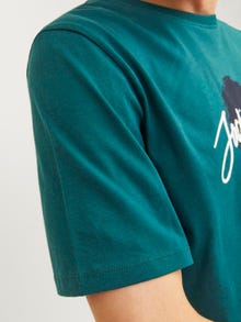 Jack & Jones Z logo Okrągły dekolt T-shirt -Deep Teal - 12256774