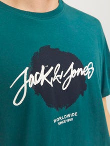 Jack & Jones Logo Kruhový výstřih Tričko -Deep Teal - 12256774