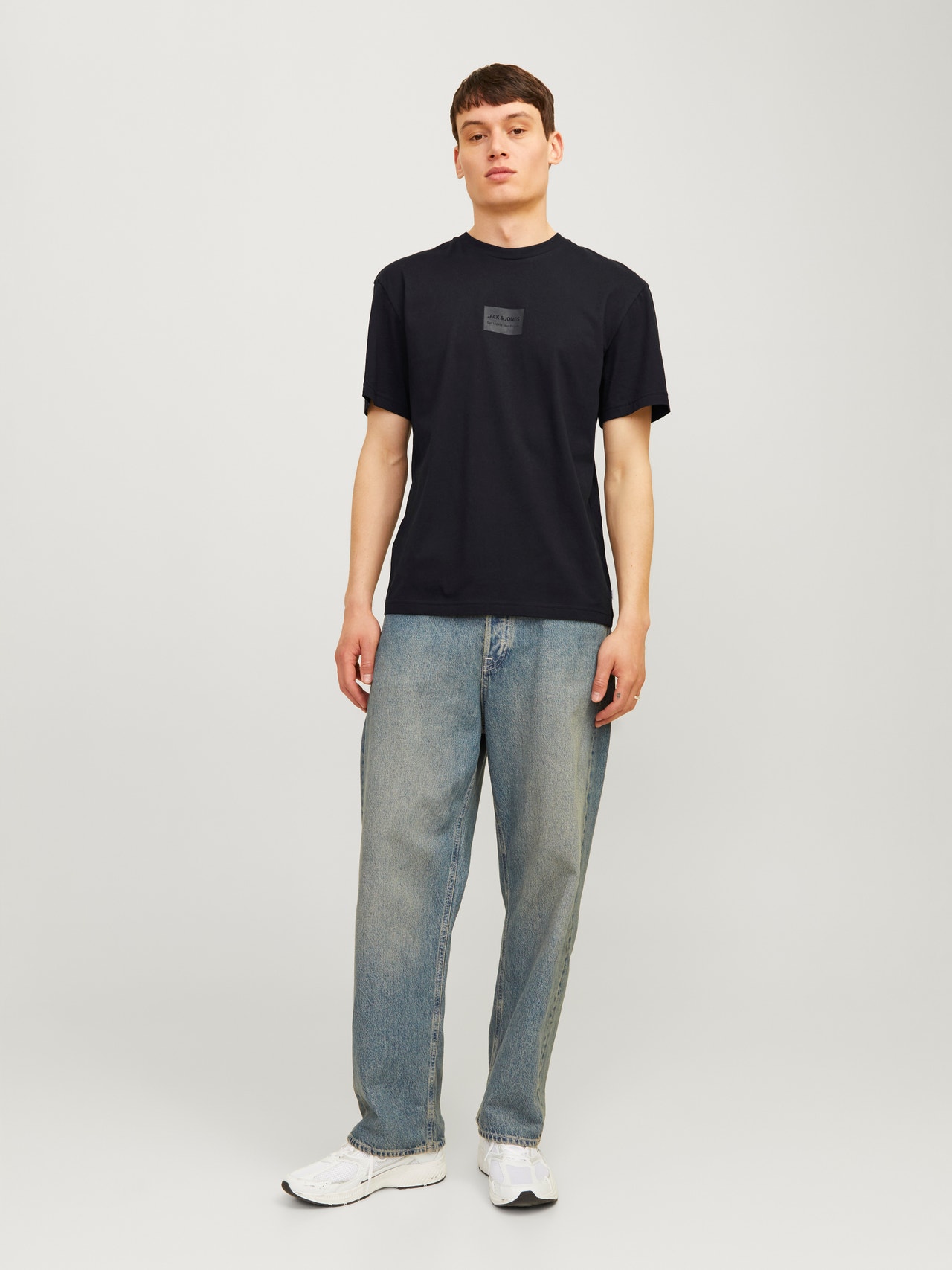 Jack & Jones Nadruk Okrągły dekolt T-shirt -Black - 12256801