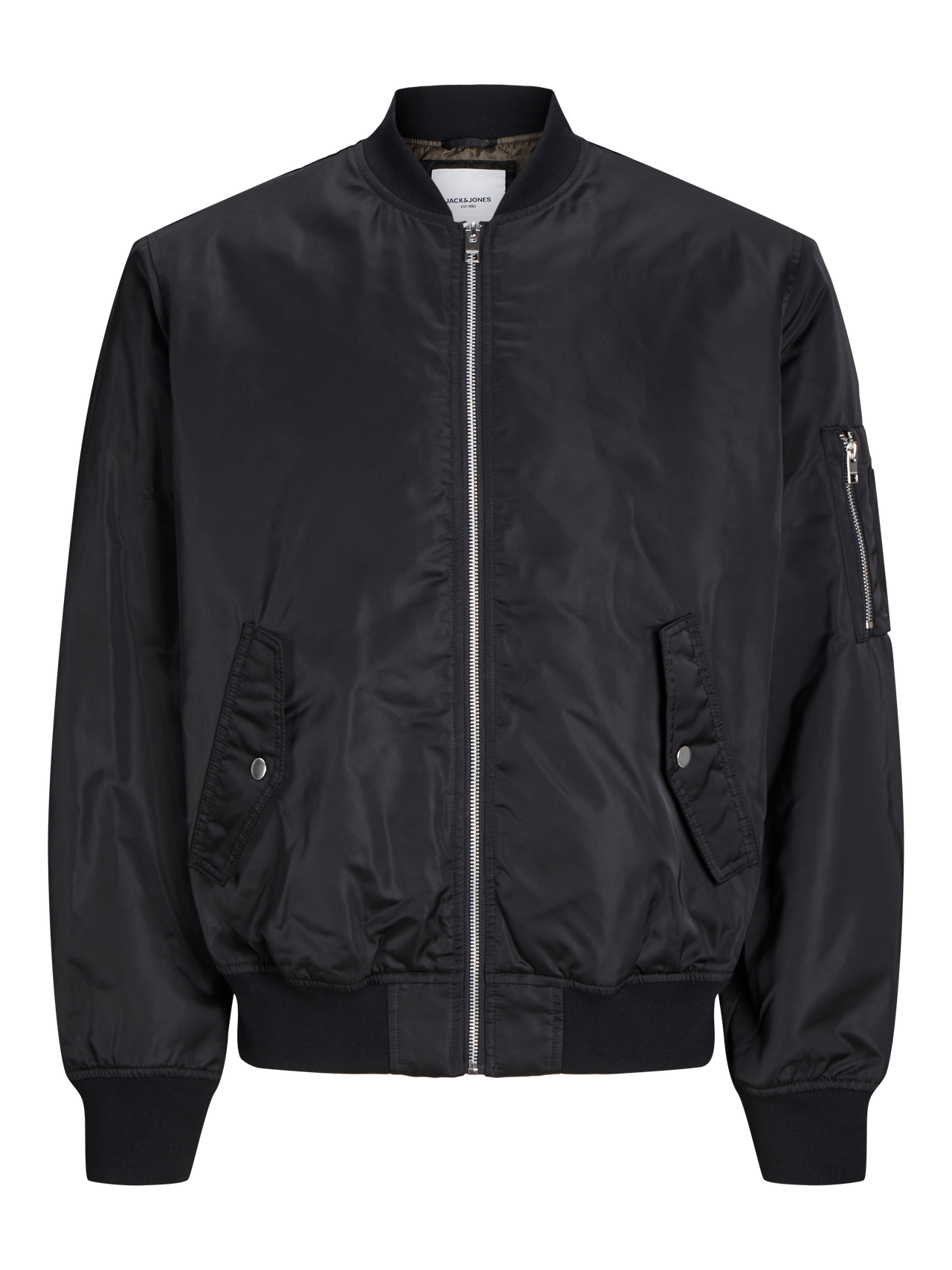 Jack & jones black bomber jacket discount