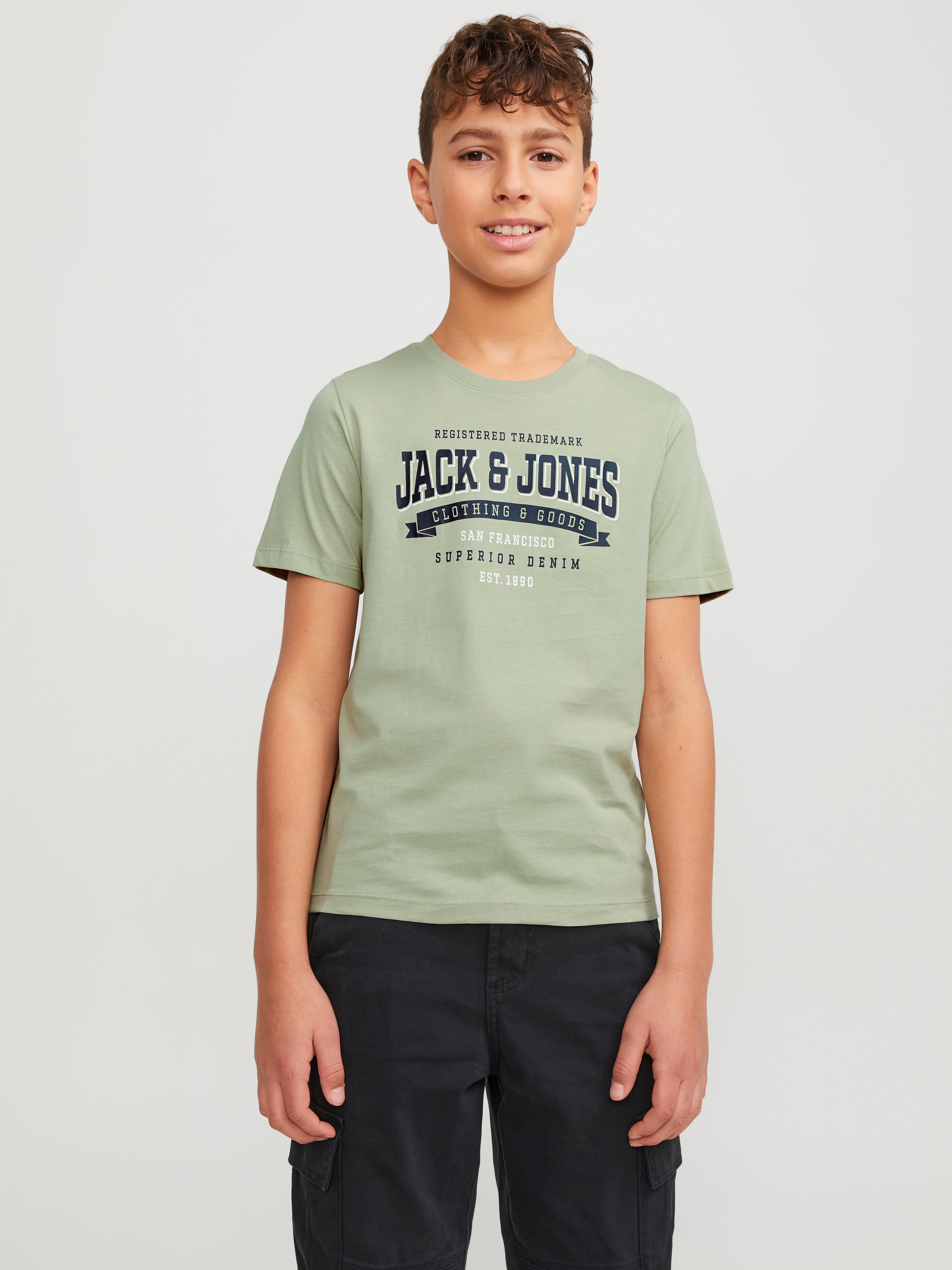 Pack de 2 T shirt Uni Pour les gar ons Vert clair Jack Jones