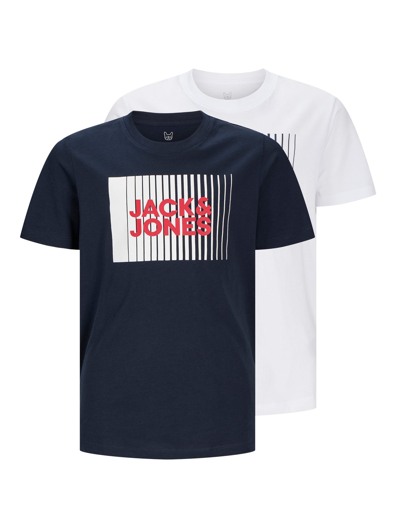 Jack & Jones 2-pakning Trykk T-skjorte For gutter -White - 12256894