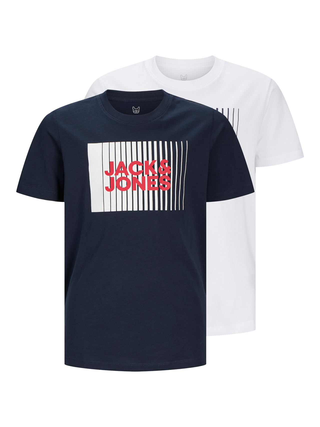 Jack & Jones Poikien 2-pakkainen Painettu T-paita -White - 12256894