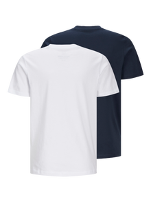 Jack & Jones 2-pakning Trykk T-skjorte For gutter -White - 12256894