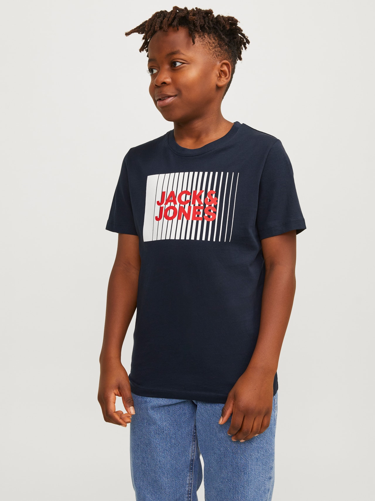 Jack & Jones 2-pakning Trykk T-skjorte For gutter -White - 12256894