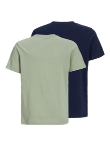 Jack & Jones 2-pakning Trykk T-skjorte For gutter -Desert Sage - 12256906