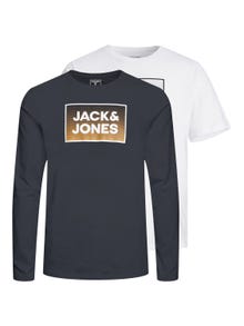 Jack & Jones Poikien 2-pakkainen Painettu T-paita -Dark Navy - 12256916