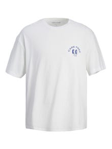Jack & Jones Painettu Pyöreä pääntie T-paita -Bright White - 12256926