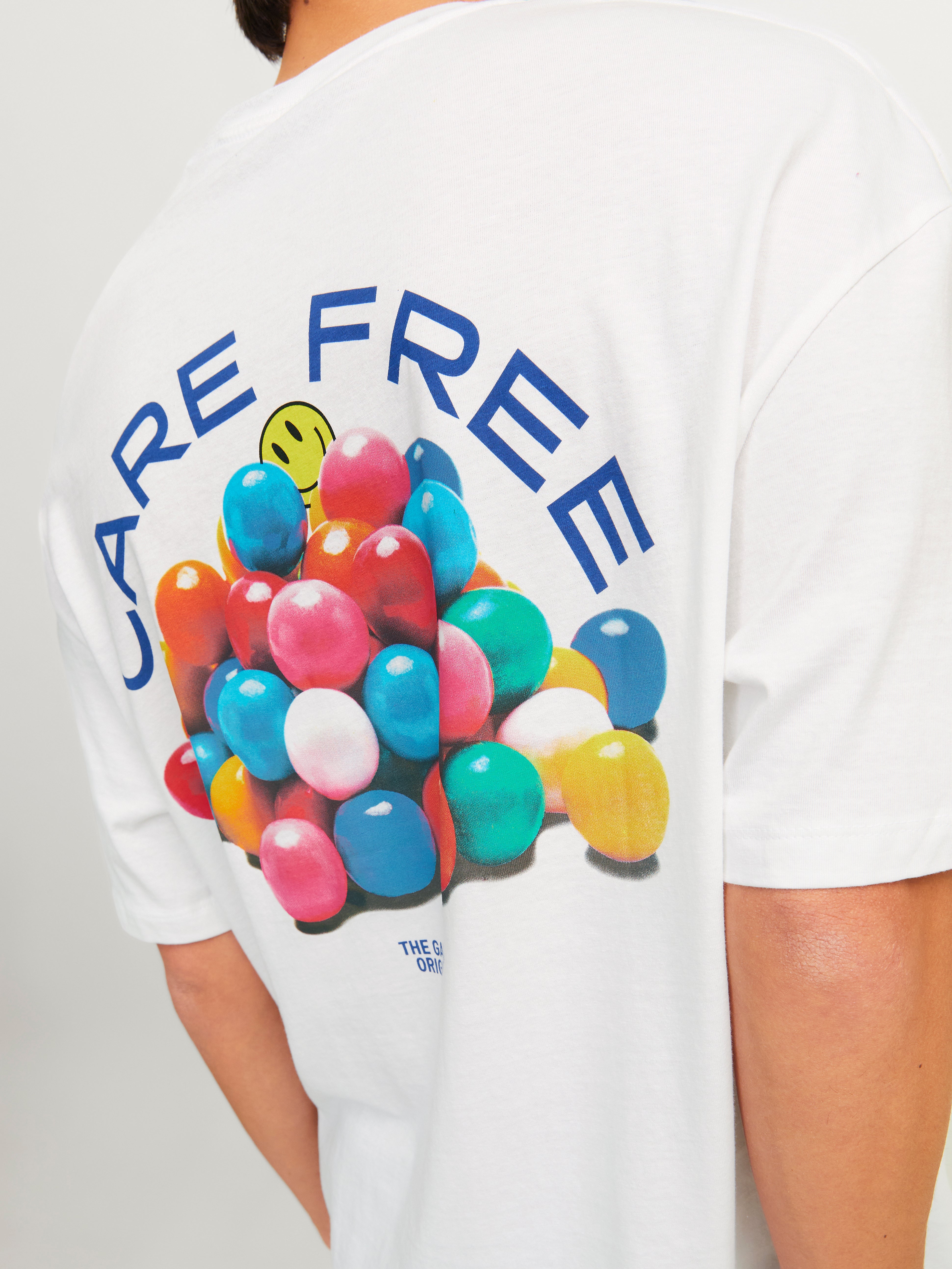 Jack & Jones Printed Crew neck T-shirt -Bright White - 12256926