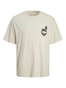 Jack & Jones T-shirt Imprimé Col rond -Buttercream - 12256926