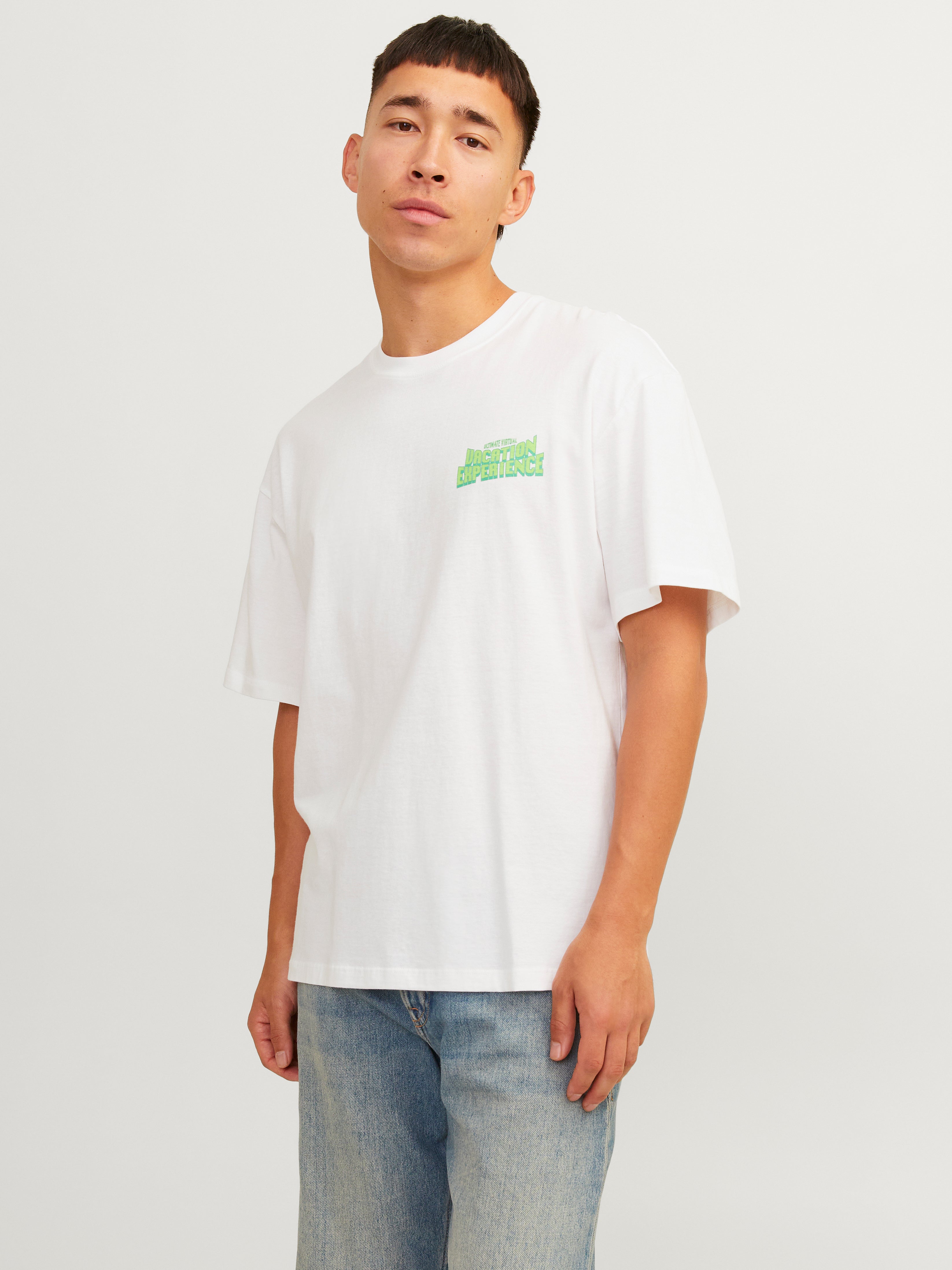 Jack & Jones Printed Crew neck T-shirt -Bright White - 12256928