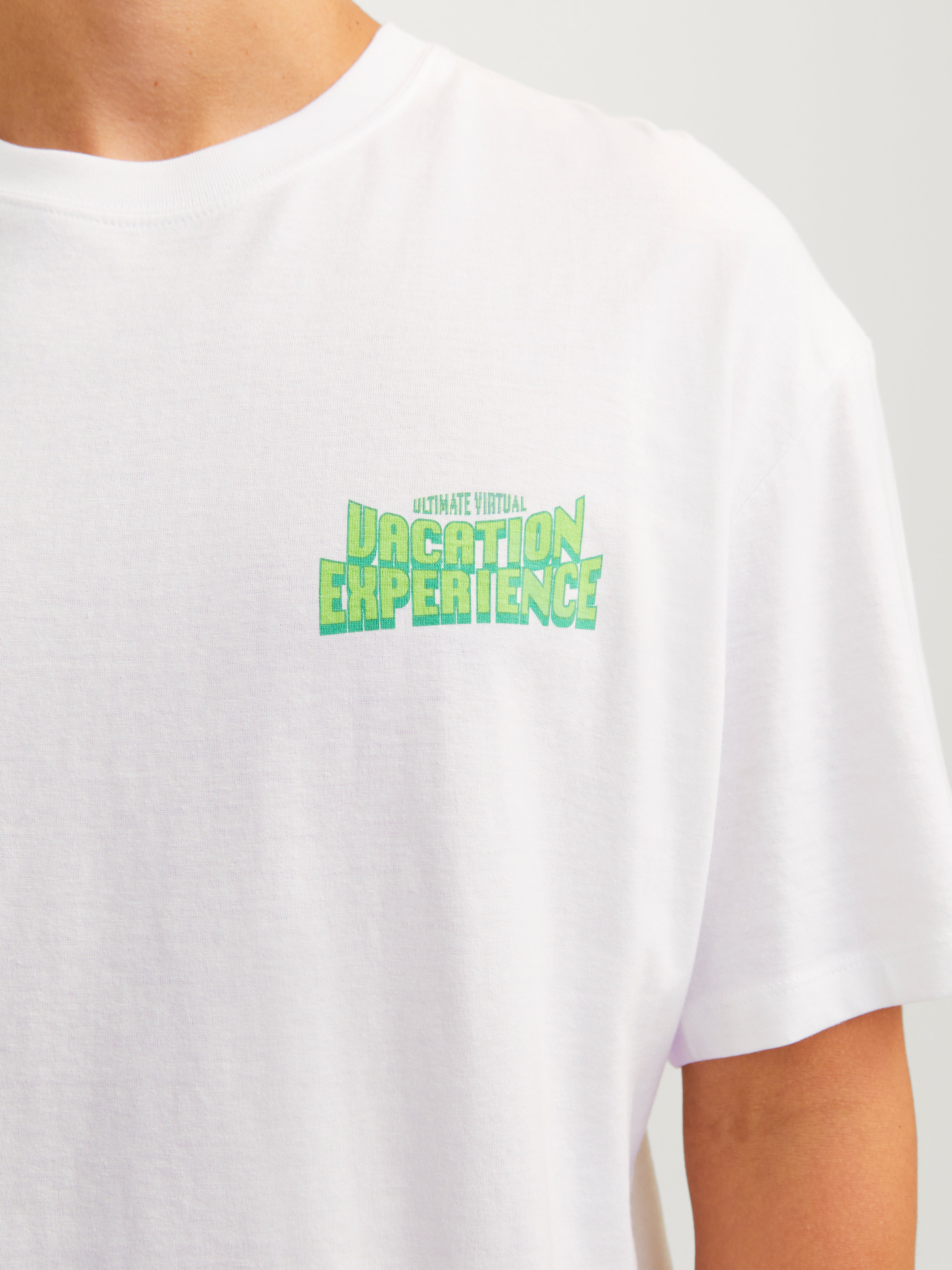 Jack & Jones Printed Crew neck T-shirt -Bright White - 12256928