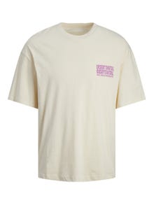 Jack & Jones Nyomott mintás Környak Trikó -Buttercream - 12256928