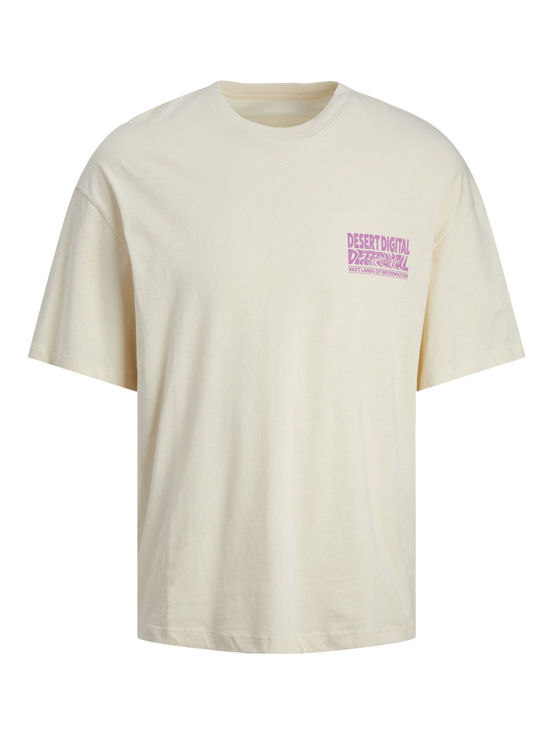 Jack & Jones Tryck Rundringning T-shirt -Buttercream - 12256928