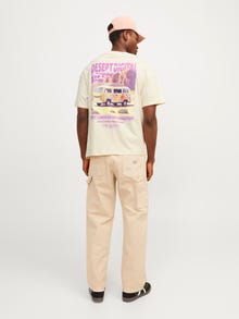 Jack & Jones T-shirt Estampar Decote Redondo -Buttercream - 12256928