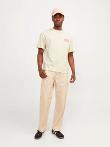 Jack & Jones Nyomott mintás Környak Trikó -Buttercream - 12256928