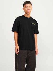 Jack & Jones Nyomott mintás Környak Trikó -Black - 12256928