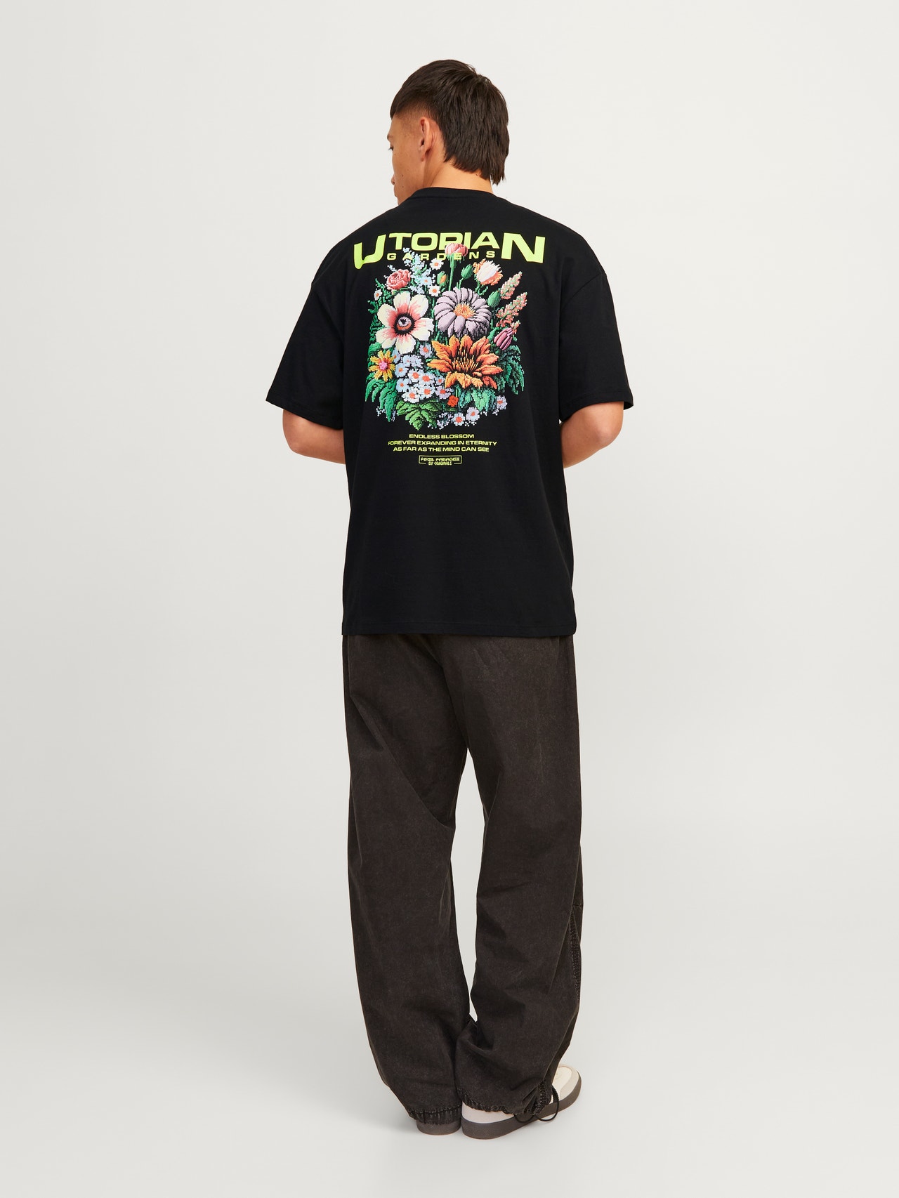 Jack & Jones T-shirt Estampar Decote Redondo -Black - 12256928