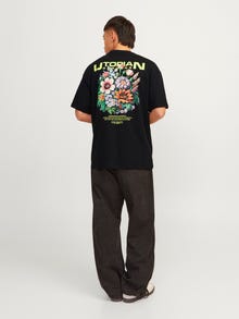 Jack & Jones Tryck Rundringning T-shirt -Black - 12256928