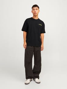 Jack & Jones Nyomott mintás Környak Trikó -Black - 12256928