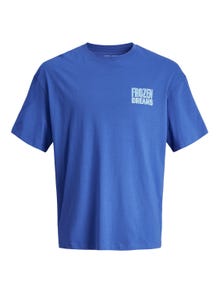 Jack & Jones Painettu Pyöreä pääntie T-paita -Dazzling Blue - 12256928