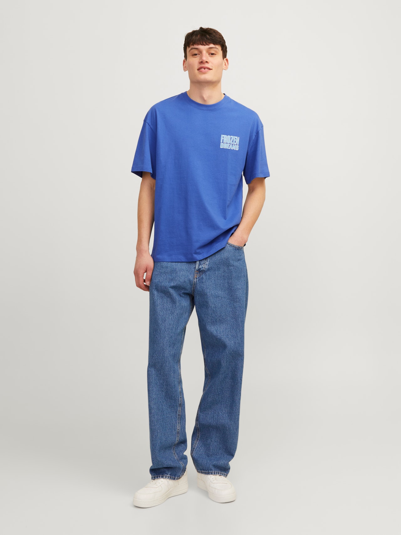 Jack & Jones Printed Crew neck T-shirt -Dazzling Blue - 12256928