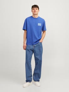 Jack & Jones Printed Crew neck T-shirt -Dazzling Blue - 12256928