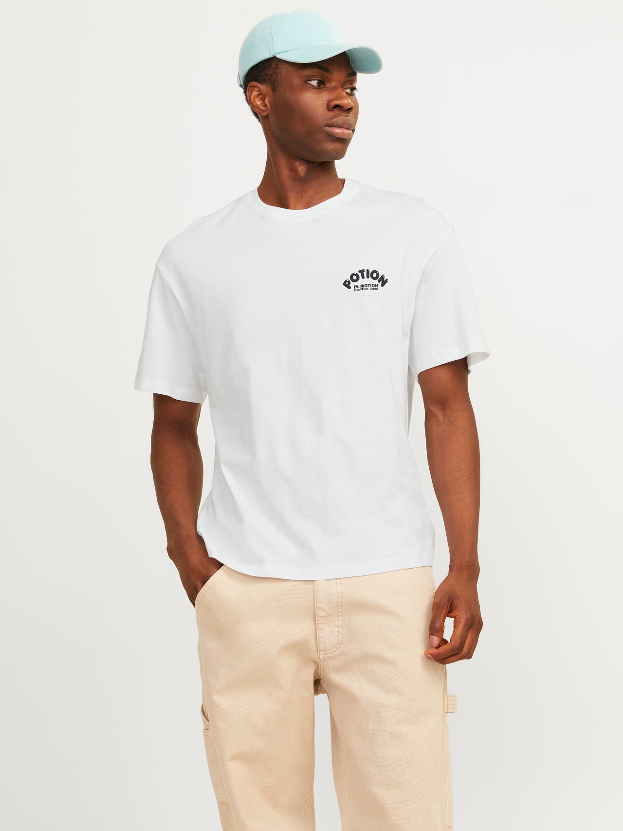 Jack & Jones Printed Crew neck T-shirt -Bright White - 12256929