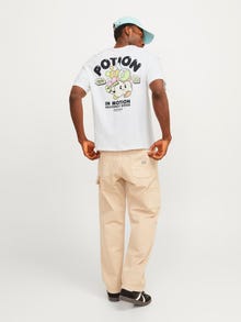 Jack & Jones Printed Crew neck T-shirt -Bright White - 12256929
