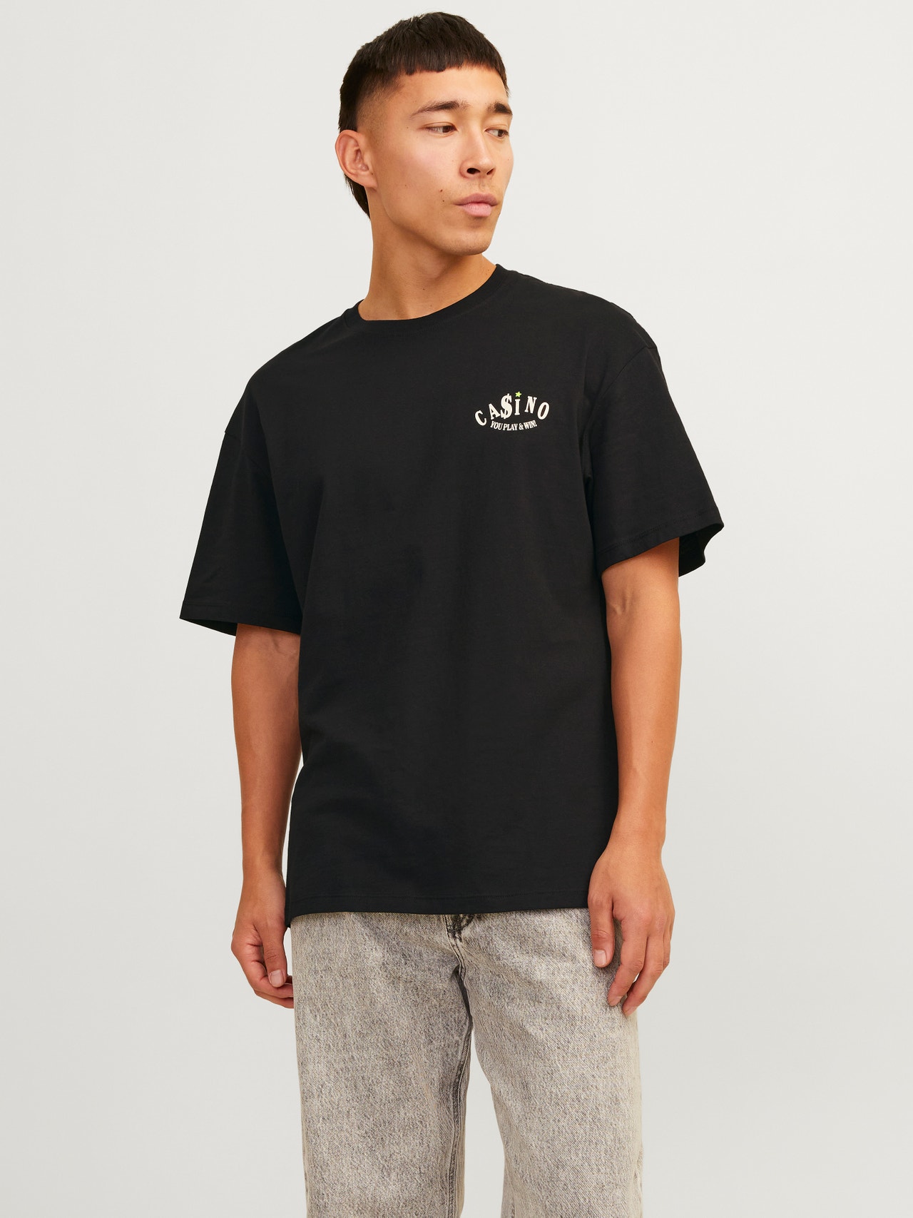 Jack & Jones Potištěný Kruhový výstřih Tričko -Black - 12256929