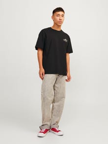 Jack & Jones Trükitud Ümmargune kaelus T-särk -Black - 12256929