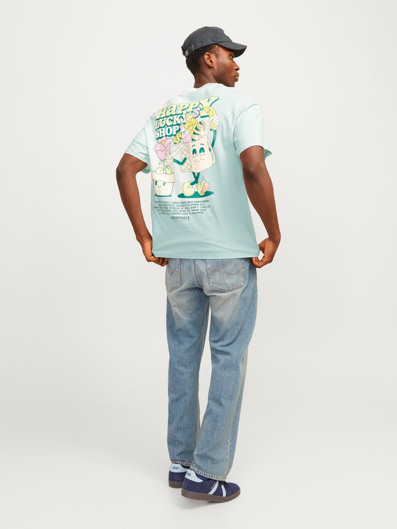 Jack & Jones Printet Crew neck T-shirt -Skylight - 12256929