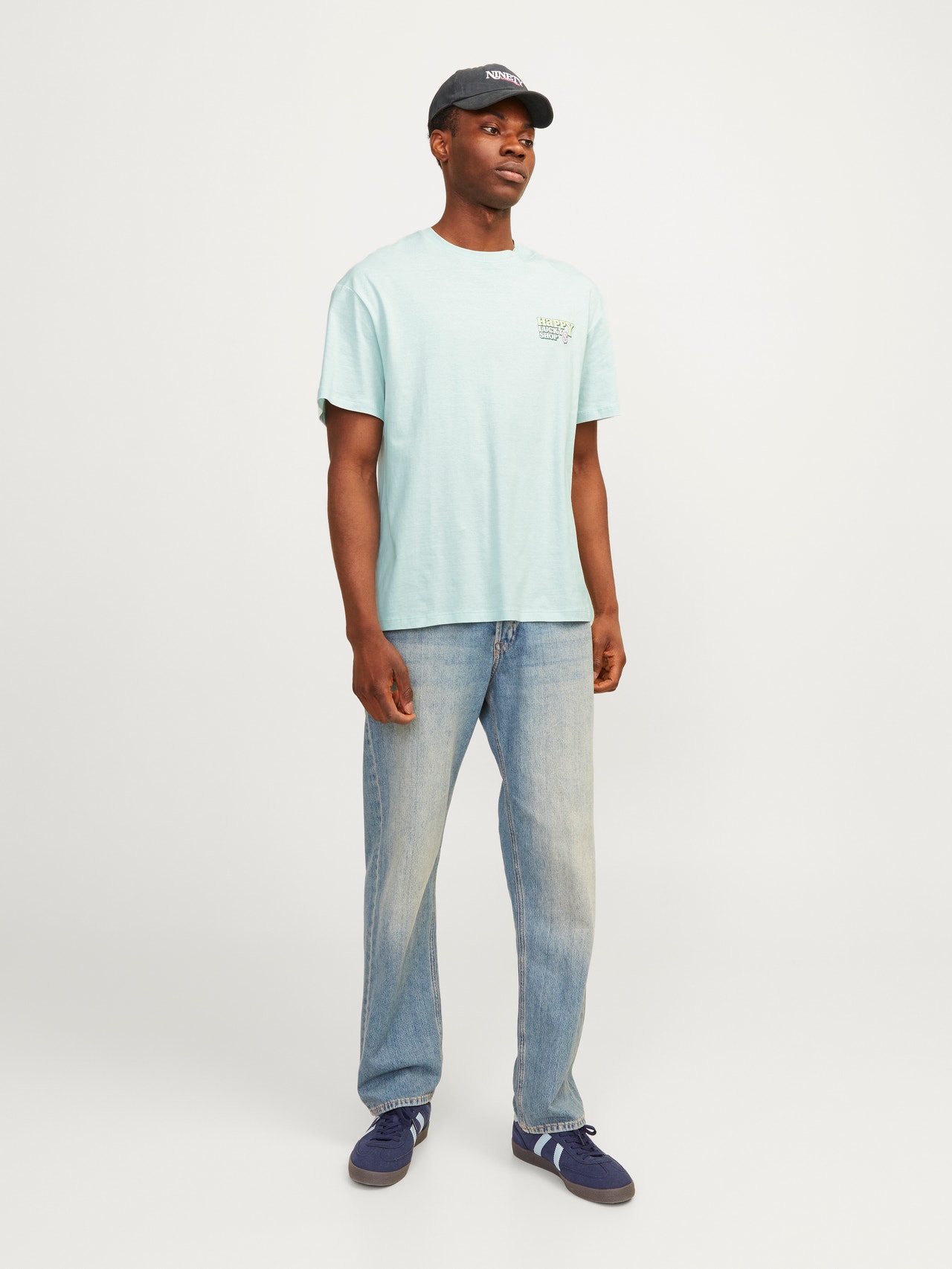 Jack & Jones Nyomott mintás Környak Trikó -Skylight - 12256929