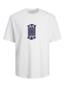 Jack & Jones Painettu Pyöreä pääntie T-paita -Bright White - 12256930