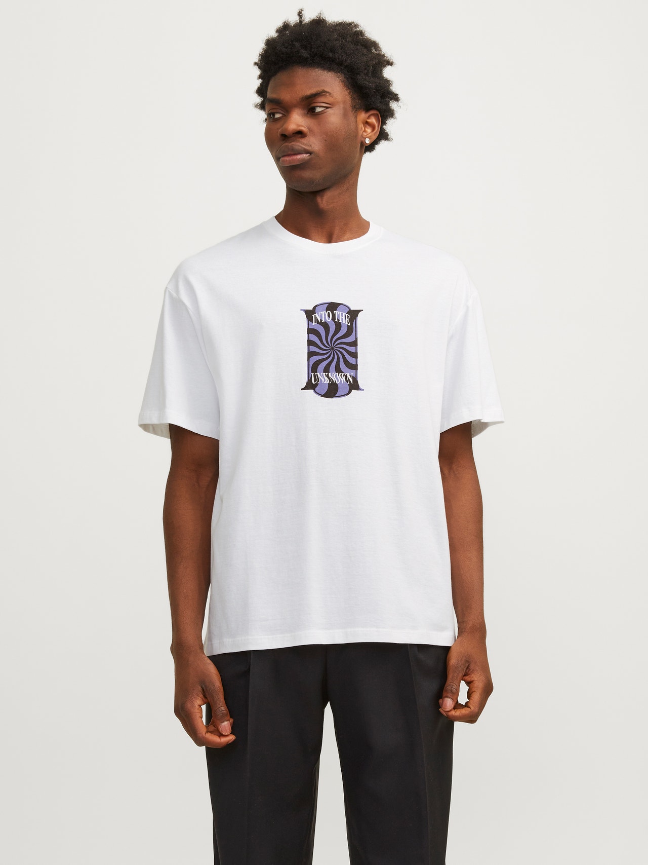 Jack & Jones Printed Crew neck T-shirt -Bright White - 12256930