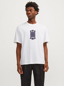 Jack & Jones Printed Crew neck T-shirt -Bright White - 12256930
