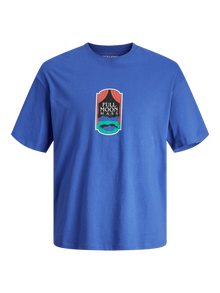 Jack & Jones Painettu Pyöreä pääntie T-paita -Dazzling Blue - 12256930