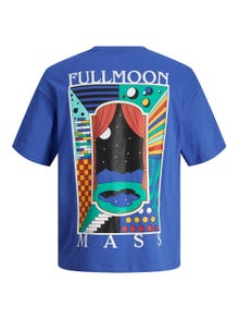 Jack & Jones Nadruk Okrągły dekolt T-shirt -Dazzling Blue - 12256930