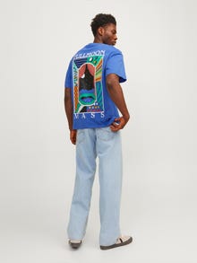 Jack & Jones T-shirt Estampar Decote Redondo -Dazzling Blue - 12256930
