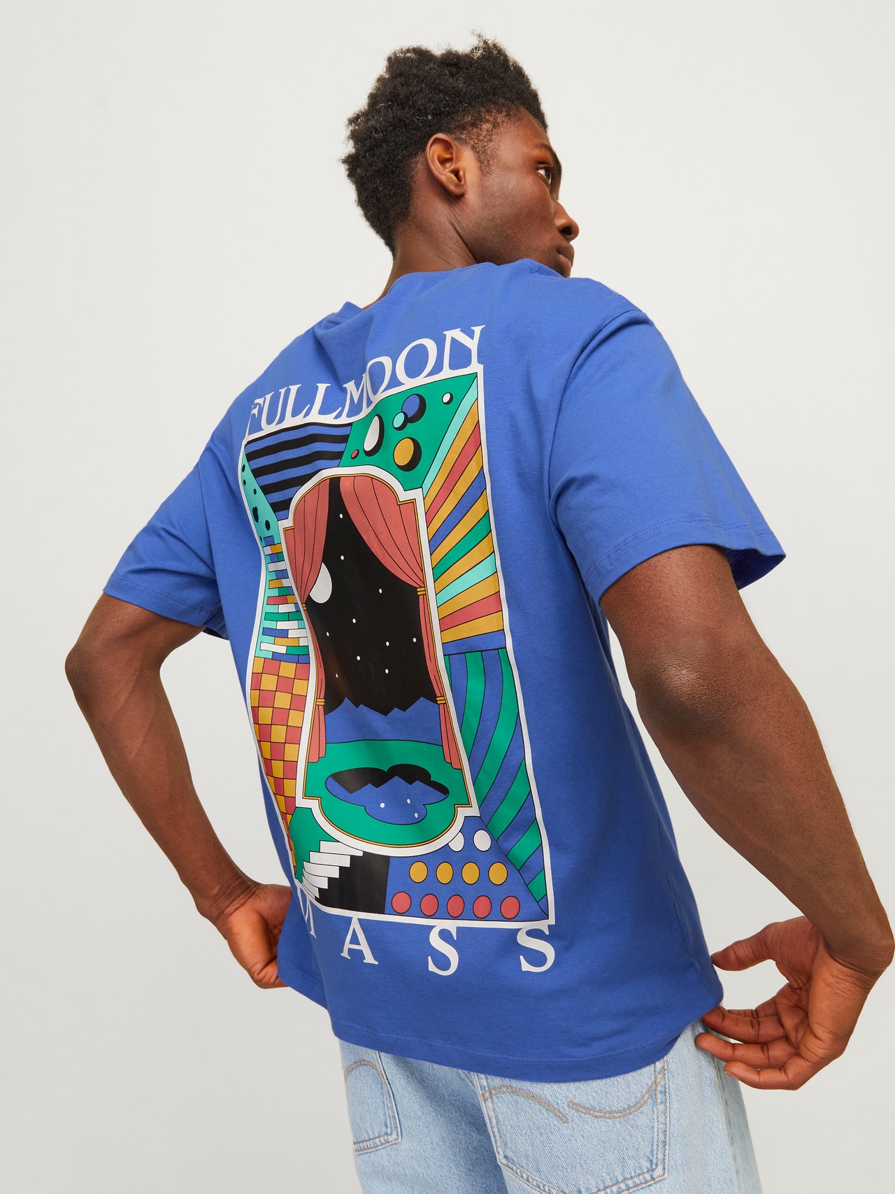 Jack & Jones T-shirt Estampar Decote Redondo -Dazzling Blue - 12256930