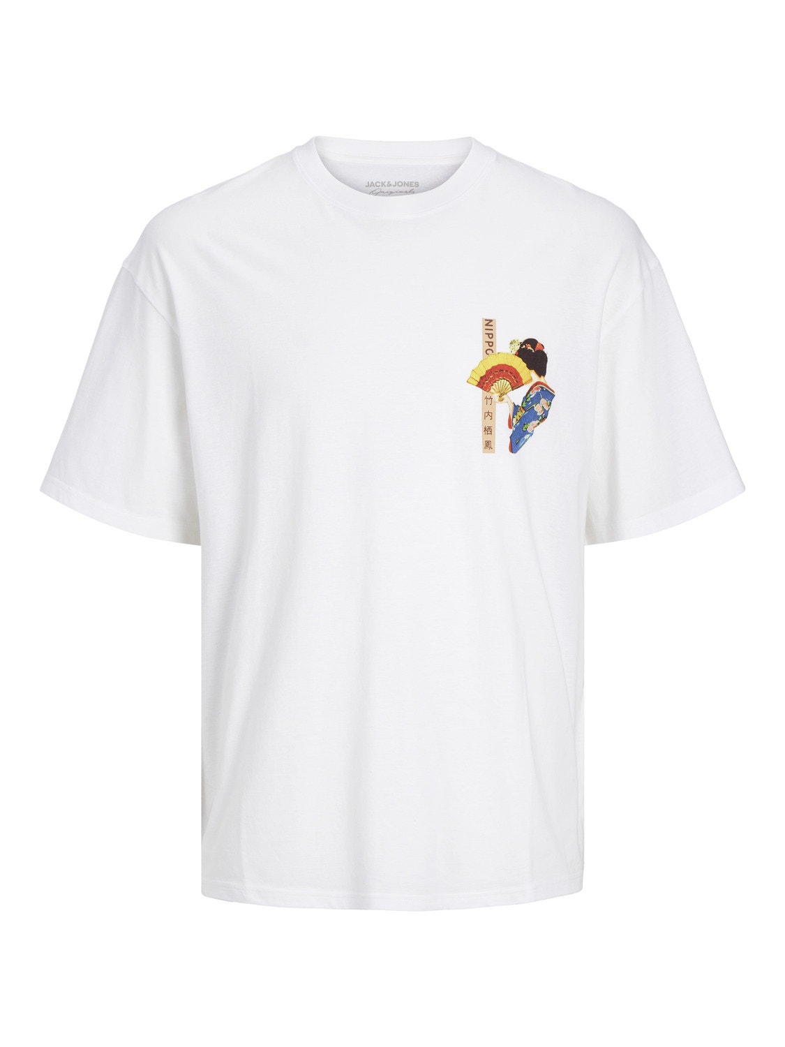 Jack & Jones Painettu Pyöreä pääntie T-paita -Bright White - 12256932