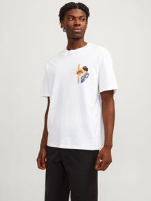 Jack & Jones Nadruk Okrągły dekolt T-shirt -Bright White - 12256932