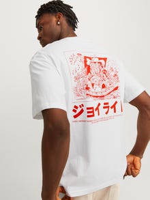Jack & Jones Printed Crew neck T-shirt -Bright White - 12256932