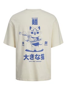 Jack & Jones Printet Crew neck T-shirt -Buttercream - 12256932