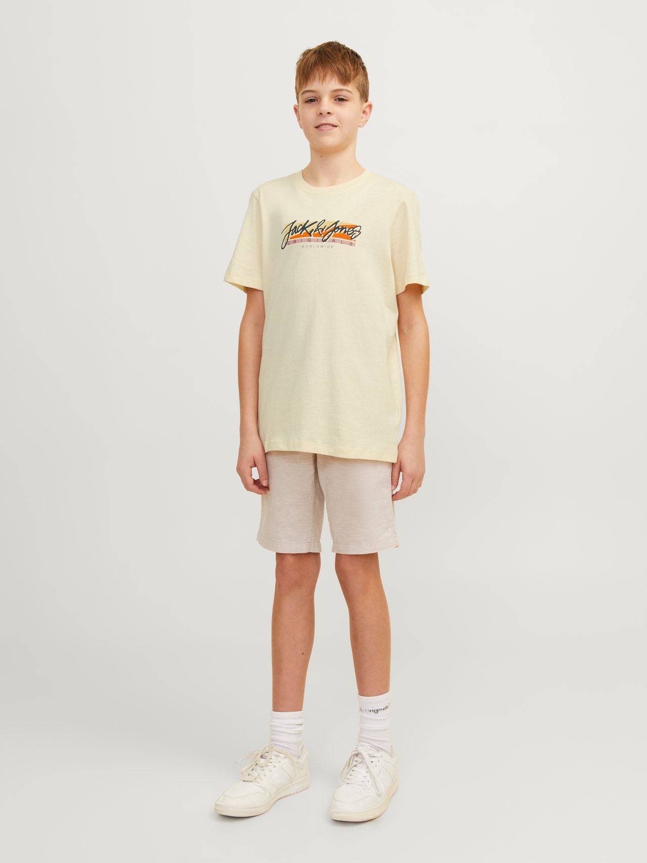 Jack & Jones Spausdintas raštas Marškinėliai For boys -Buttercream - 12256938